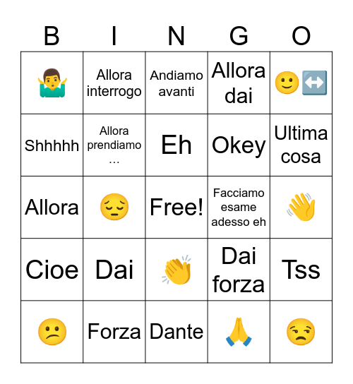 Arturo Bingo Card