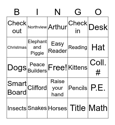 Library Bingo Card