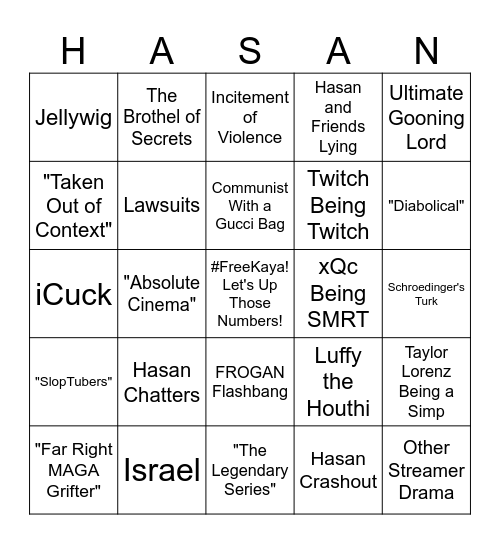 MorePegasus Bingo! Bingo Card