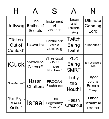 MorePegasus Bingo! Bingo Card