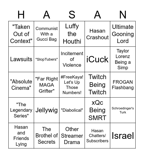 MorePegasus Bingo! Bingo Card