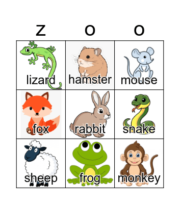 animals Bingo Card