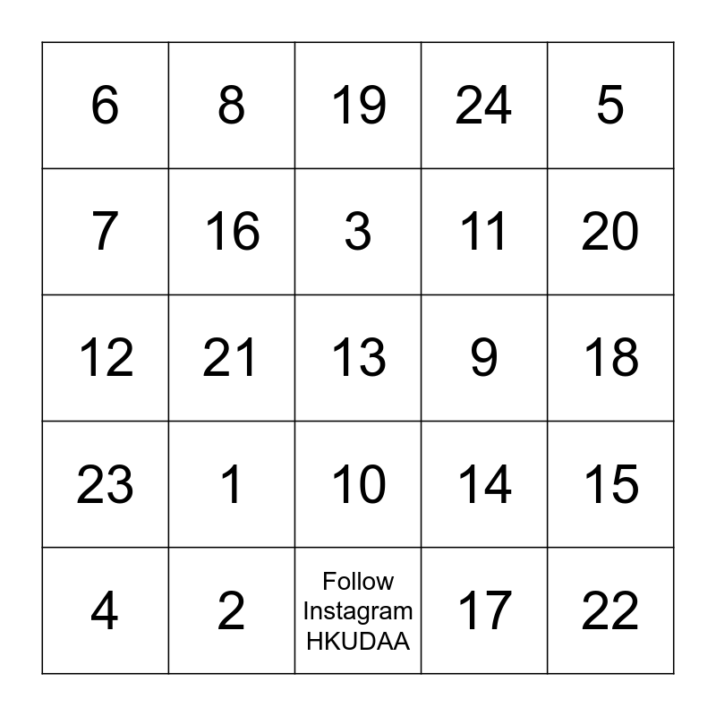 HKUDAA Mentorship Program 2026 Bingo Card