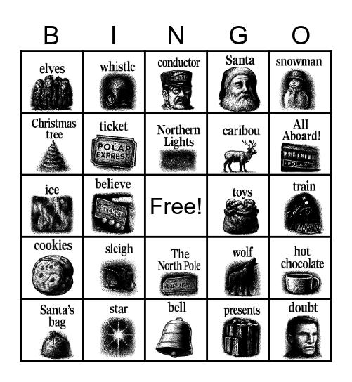 "Polar Express" BINGO Card