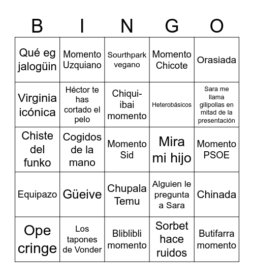 NTI Review Bingo Card
