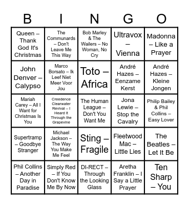 Ronde 1 Bingo Card