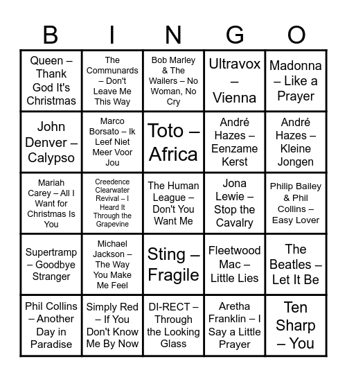 Ronde 1 Bingo Card