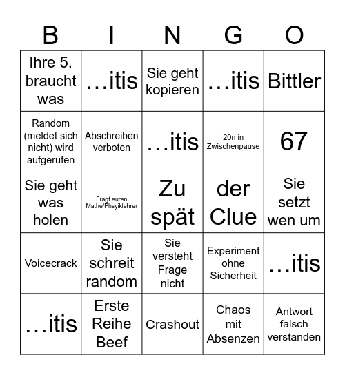 Tanja Bingo Card