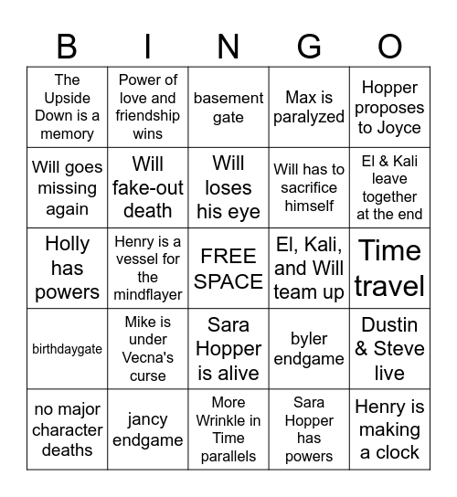 ST 5 BINGO Card