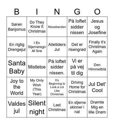 JULEBINGO Card