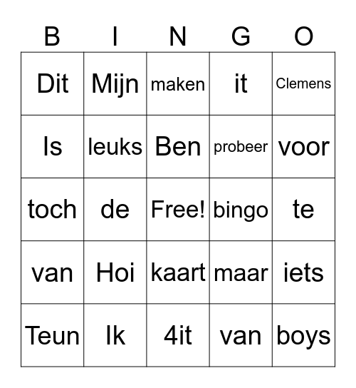 QBR Bingo Card