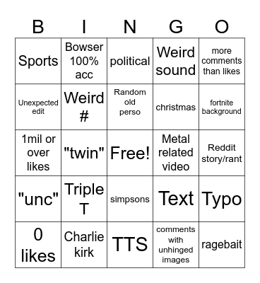 TT BIngo Card