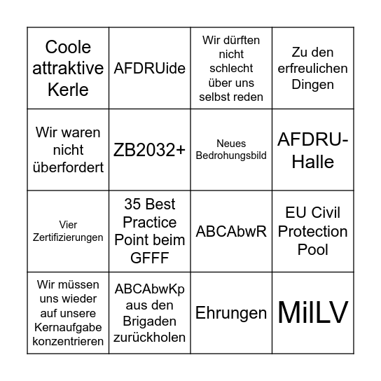 SCHLECHTERs Schlechte Bingo Card