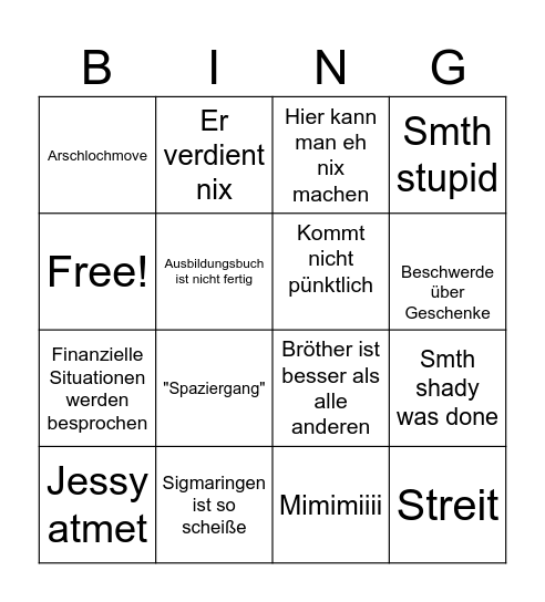 Bröther in Crisis Bingo Card