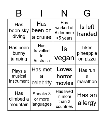 Savings & BF offsite Bingo Card