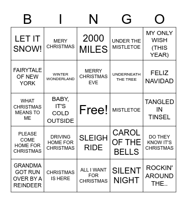CHRISTMAS BINGO Card
