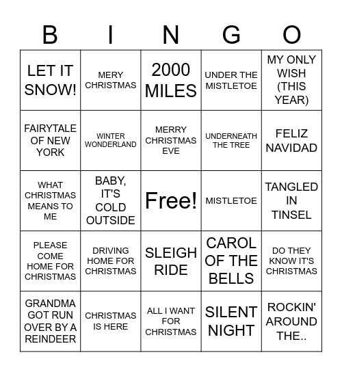 CHRISTMAS BINGO Card