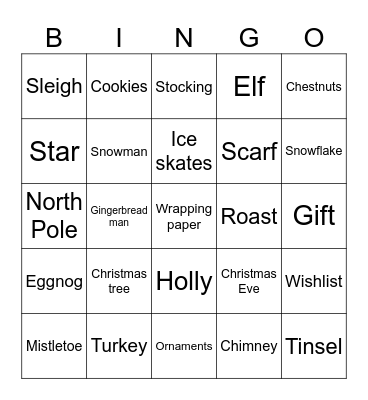 Christmas bingo Card