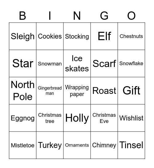 Christmas bingo Card