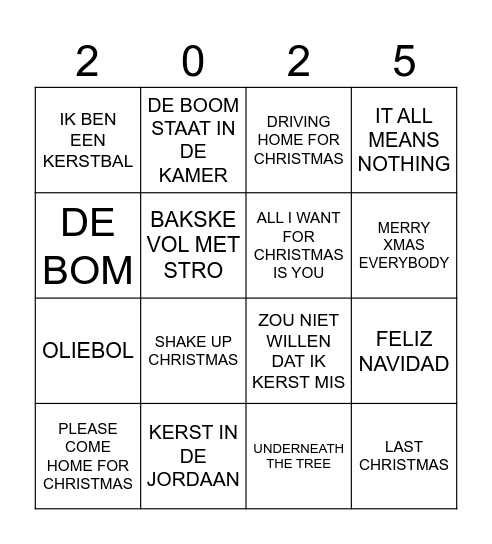 kerst en oudjaars swingo Bingo Card