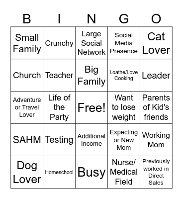 Sharing Bingo Card