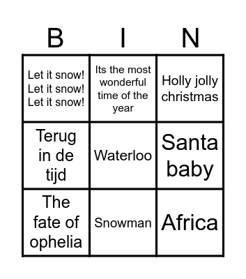 Swingo Bingo Card