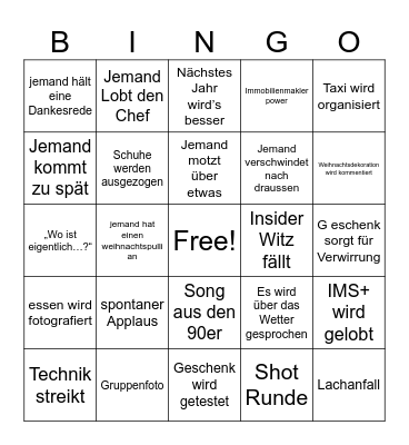IMS+ XMAS 2025 Bingo Card