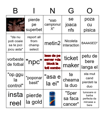 Razvanel Bingo Card