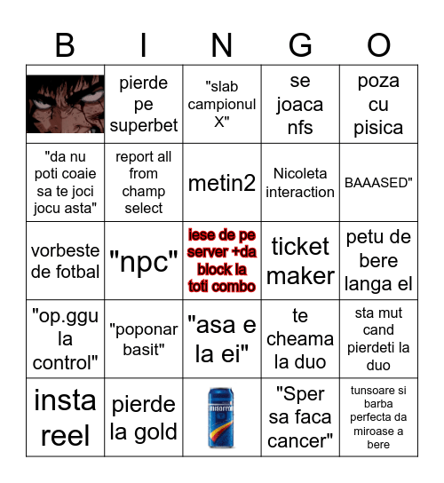 Razvanel Bingo Card
