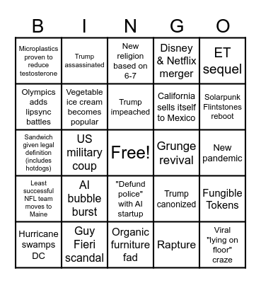 My 2026 Bingo Card Bingo Card