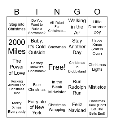 Christmas songs Bingo Card