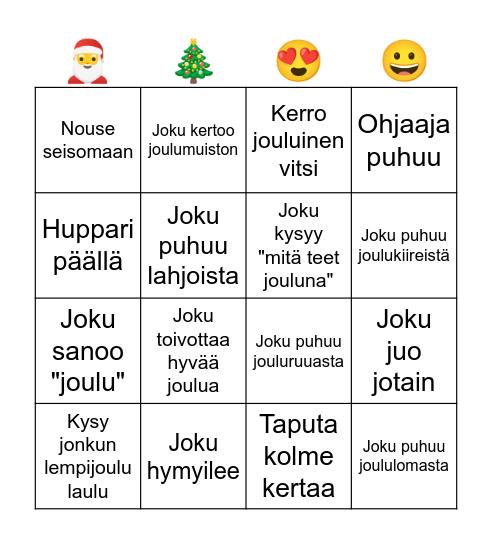 JOULUBINGO Card