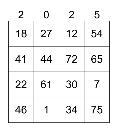 BINGO NADAL Bingo Card