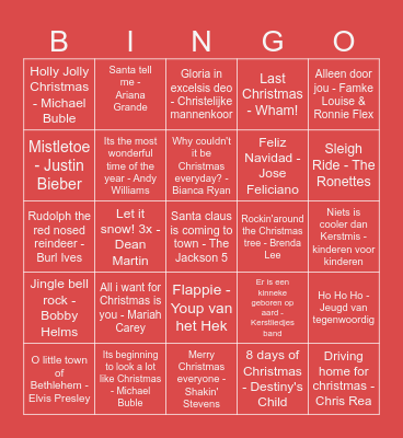 Kerst Inn SWINGO Bingo Card