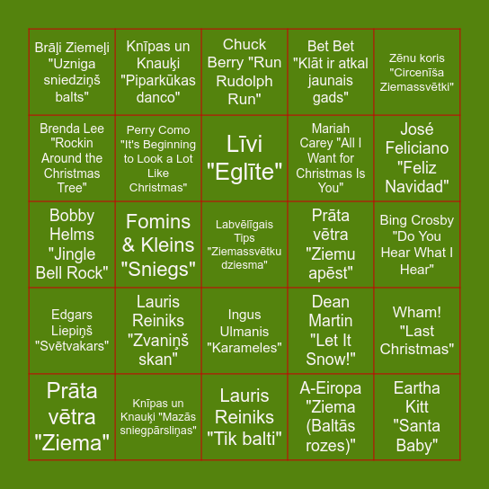 Ziemassvētku BINGO Card