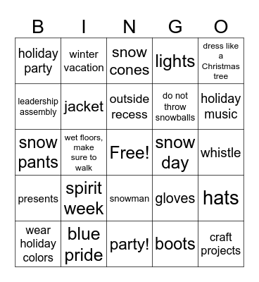HOMER HOLIDAY BINGO Card