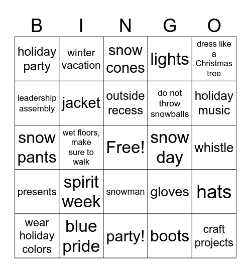 HOMER HOLIDAY BINGO Card