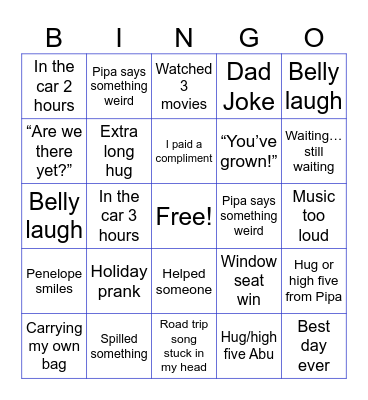 Family Bingo! Bingo Card