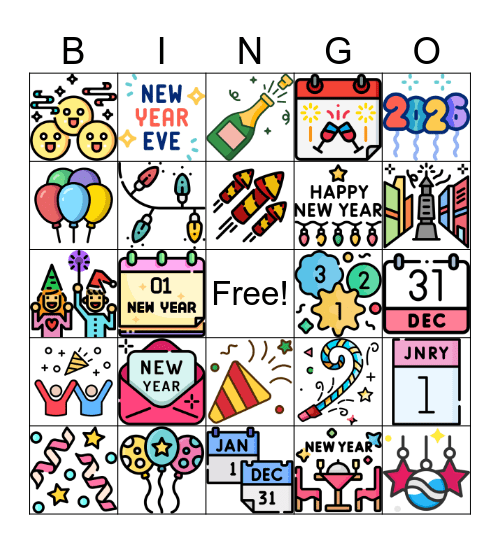 New Year Bingo Card