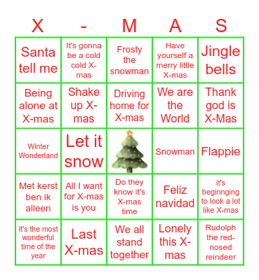 Merry X-Mas HO HO HO Bingo Card