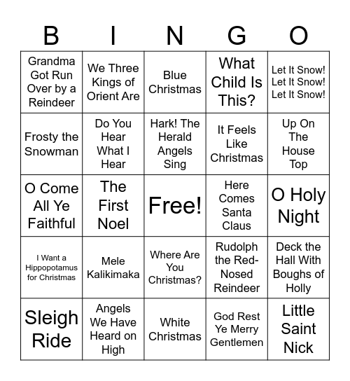IT'S CHRISTMAS!!! Bingo Card