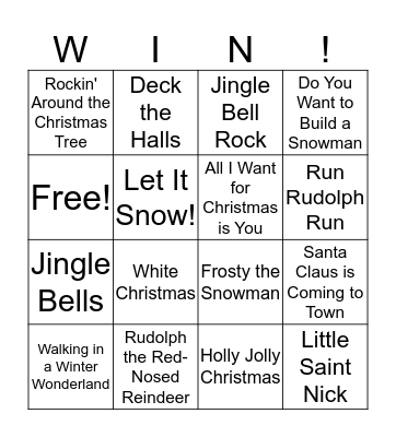 Holiday Bingo Card