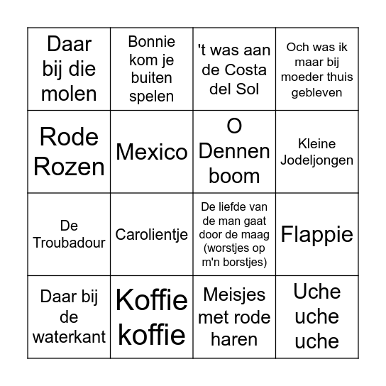 Kerstbingo Coornhertstate ronde 1 Bingo Card