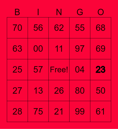 Fast and Furious Bingo Card