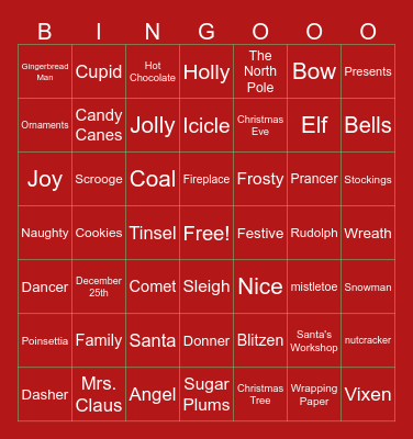 Christmas Bingo Card