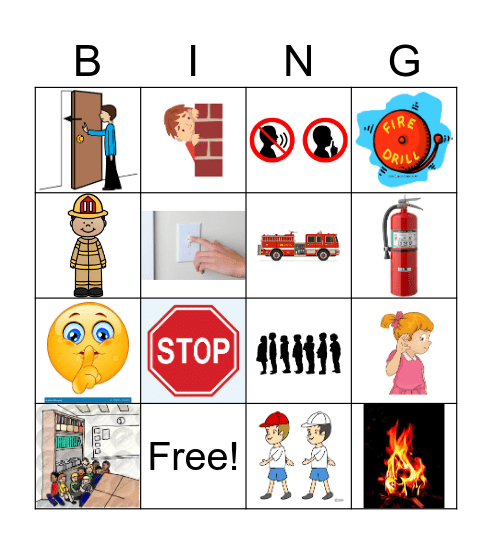Fire, Lockdown, Evacuation Drills Bingo Card