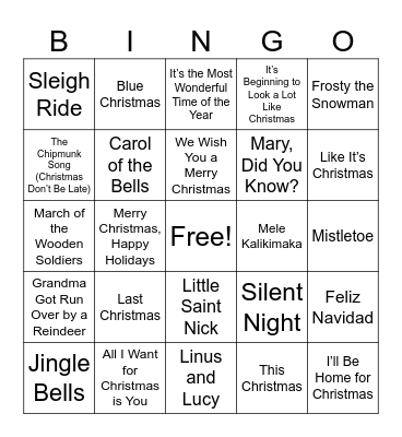 Christmas Singo 🎄 Bingo Card