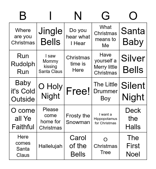 Christmas game 2 Bingo Card