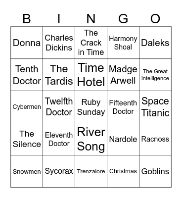 Doctor Who Christmas Bingo Card