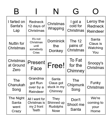 Christmas game 3 Bingo Card